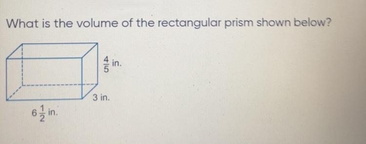 What is the volume of the rectangular prism shown below? in. in 3 in. 63 in in.-example-1