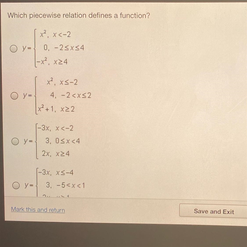 Which piecewise relation defines a function?-example-1