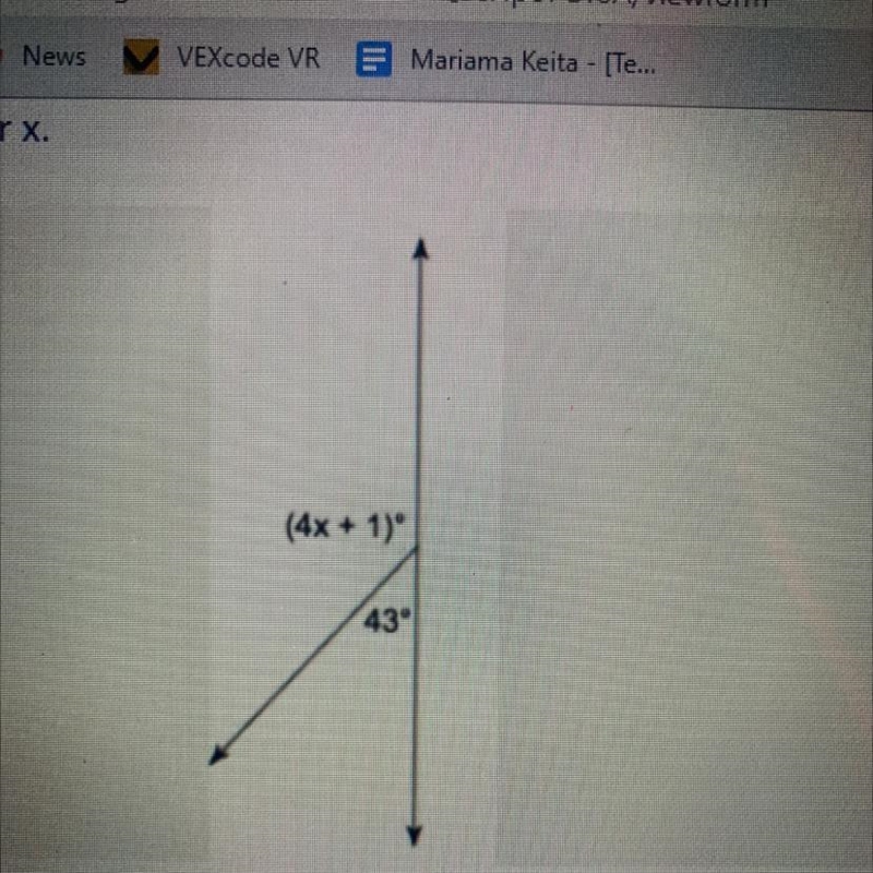 (4x + 1)° 43° PLEASE SOMEONE ONE HELPPPP!!-example-1