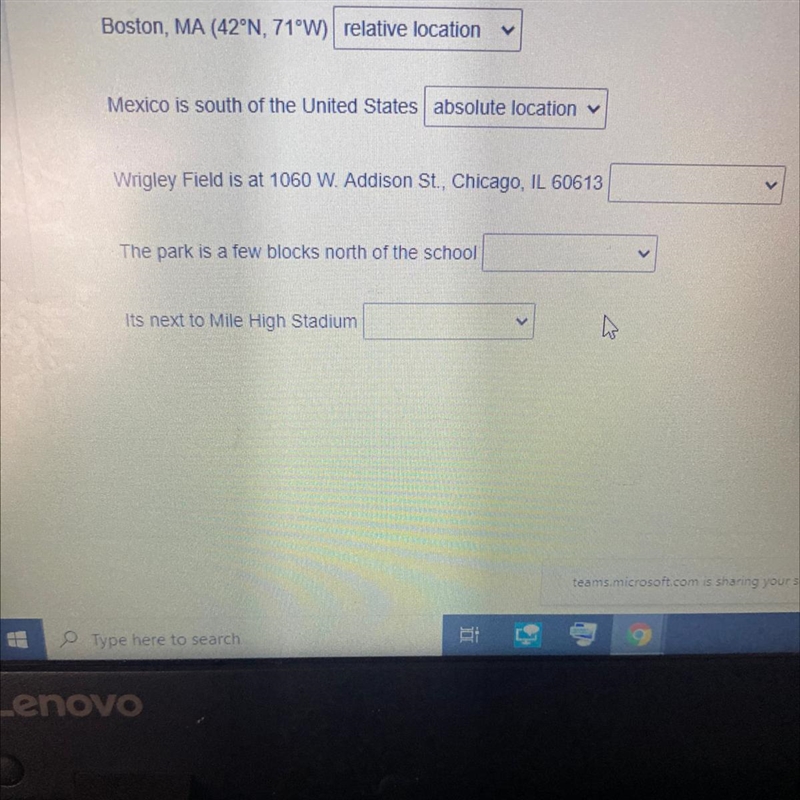 Choose the correct location (absolute or relative) for each of the locations listed-example-1