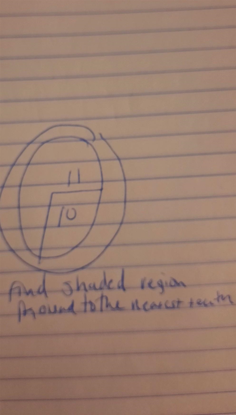 11 10 Find the area of the shaded region. Round your answer to the nearest tenth.​-example-1