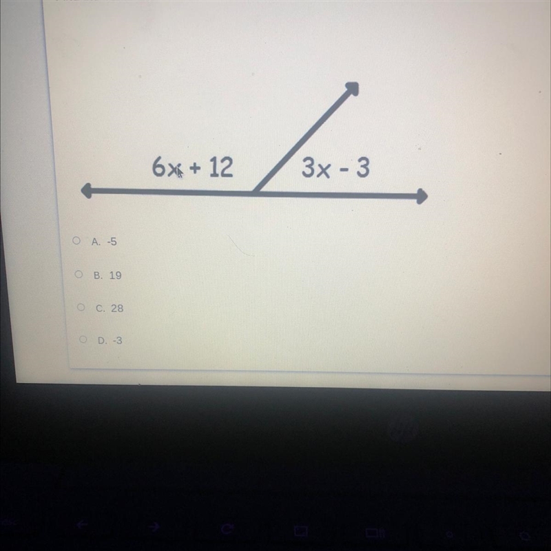 Find the value of x 6x + 12 3x - 3-example-1