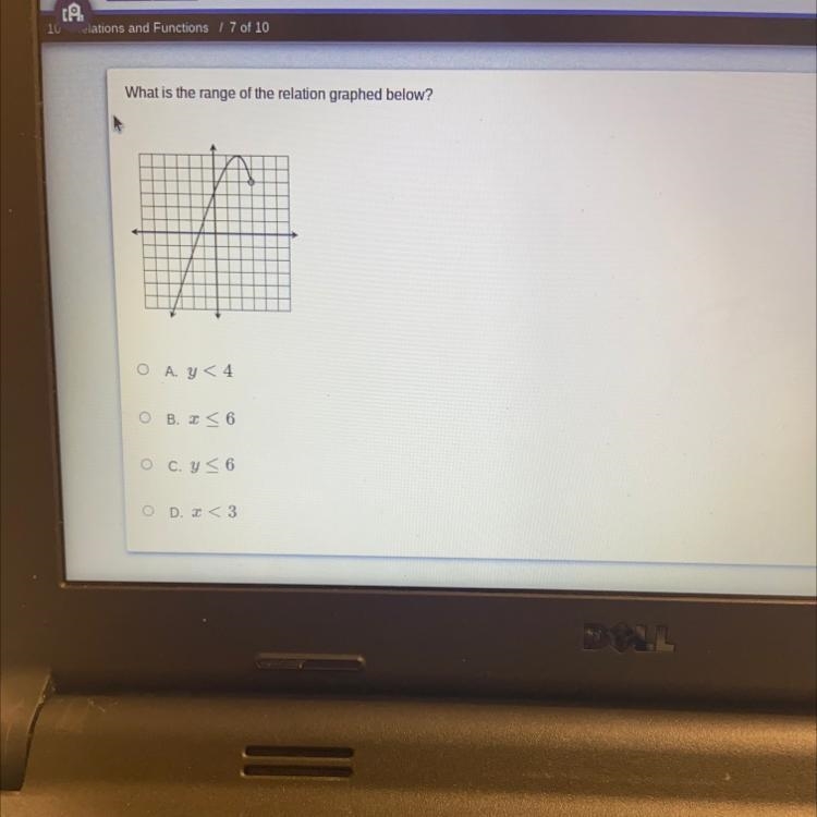 What is the range of the relation graphed below?-example-1