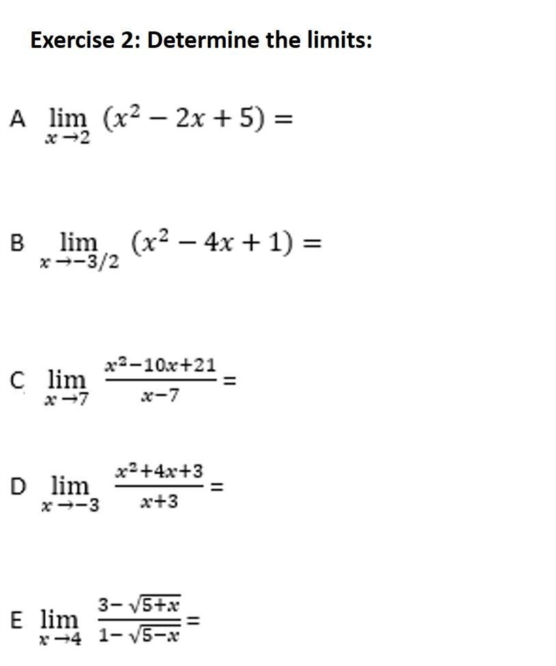 Function limits: Solve the activities in each image (full development) Answer with-example-2