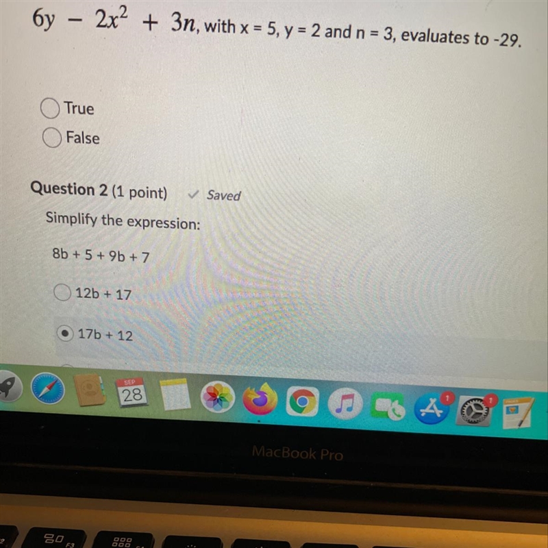 Is this true or false please help me with algebra-example-1