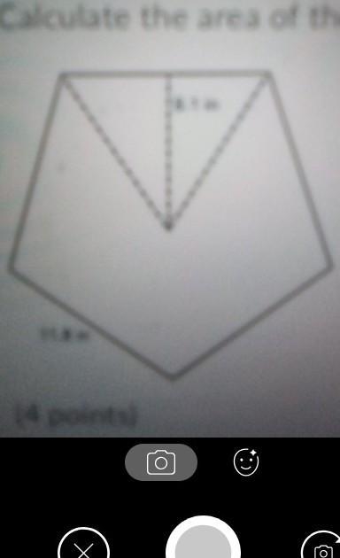 Calculate the area of the regular Pentagon below 11.8 and 8.1 A:164.025 B:238.95 C-example-1