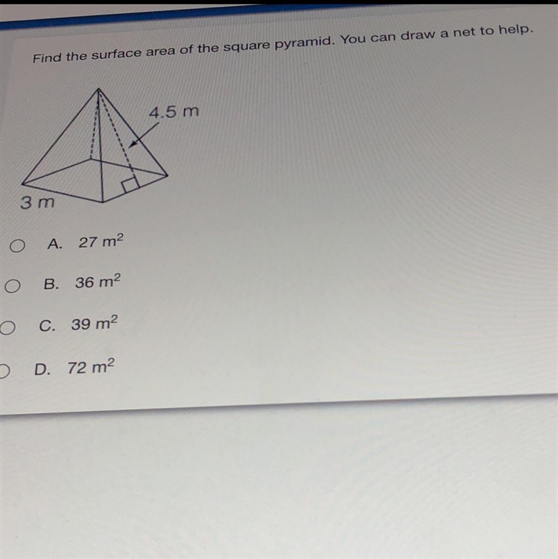 Find the area of the square pyramid-example-1