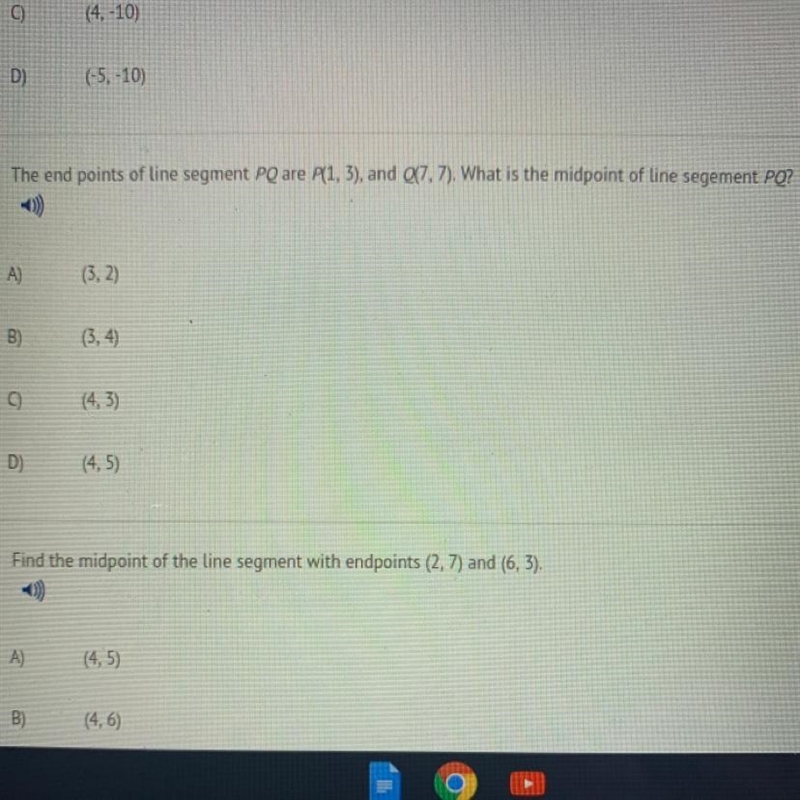 The end points of line segment PQ are P(1, 3), and Q(7, 7). What is the midpoint of-example-1