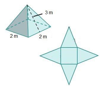 What is the surface area of the square pyramid? 6 square meters 16 square meters 28 square-example-1