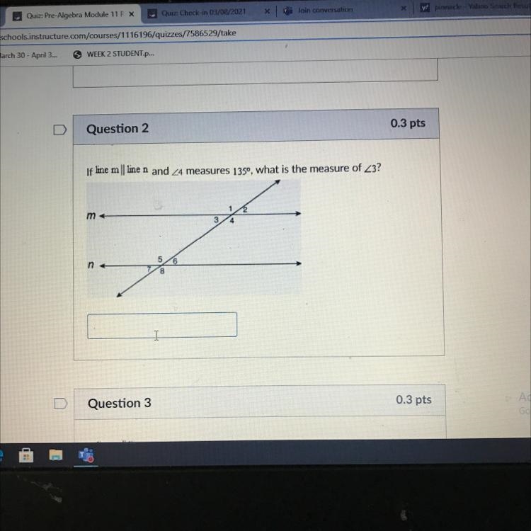 If line m || line n and 24 measures 135º, what is the measure of 23?-example-1