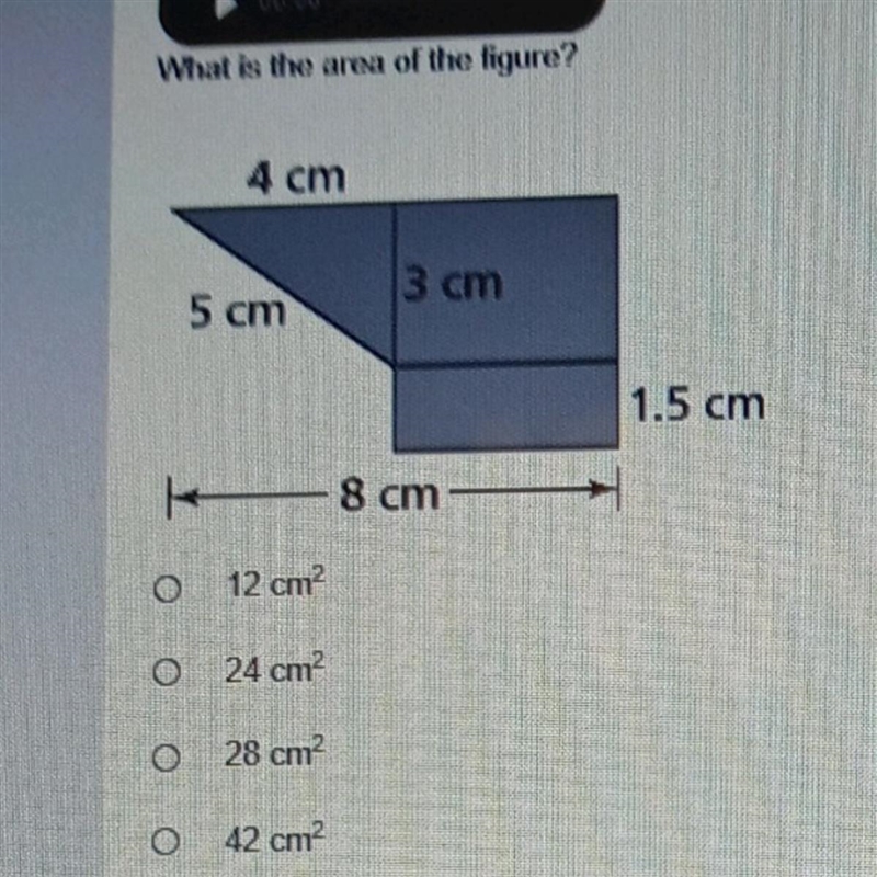 What is the area of the figure shown?-example-1