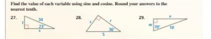 9.4 the tangent ratio please help on #27 and 28-example-1