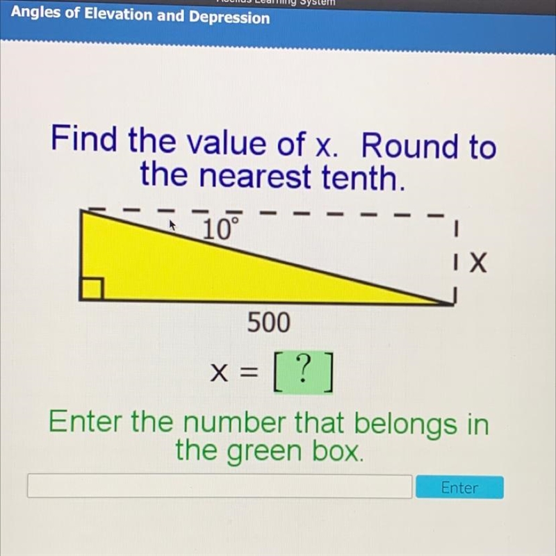 Find the value of X. Round to the nearest tenth￼-example-1