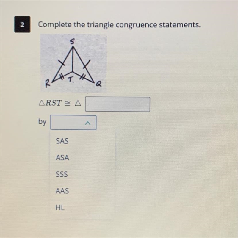 Help me please! Compete the triangle congruence statements-example-1