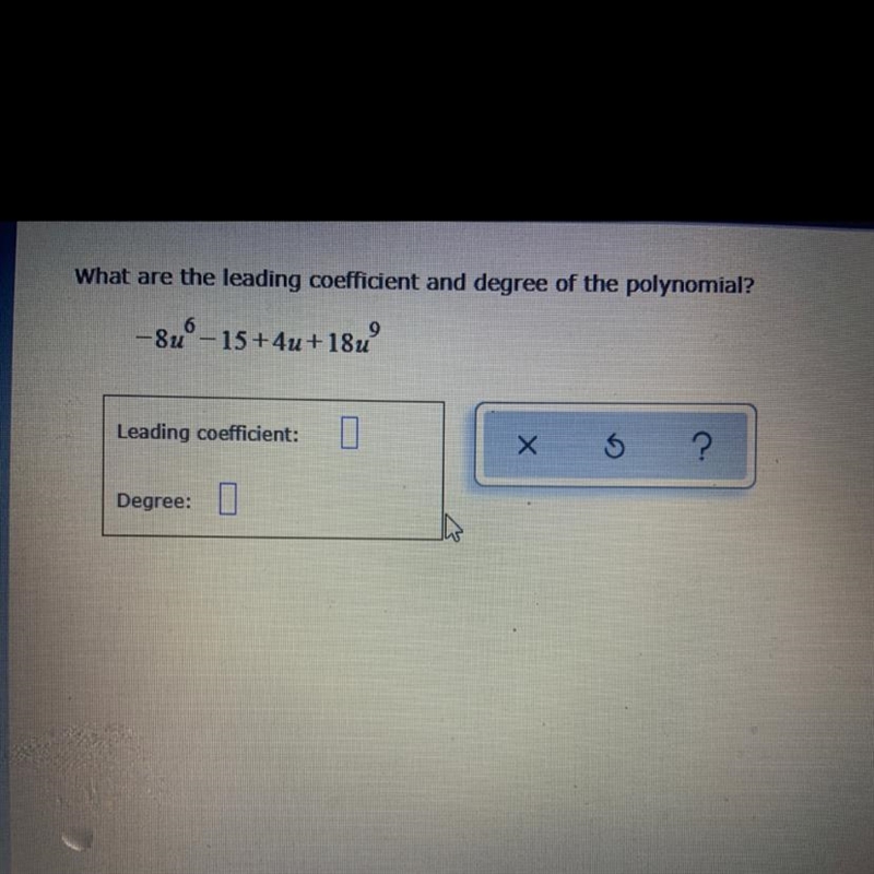 Coefficient and degree of the polynomial-example-1