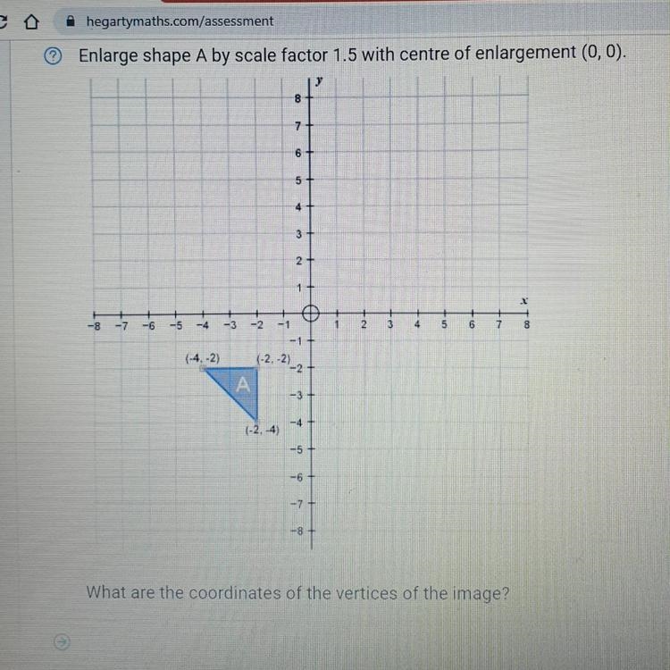 What does the enlargement look like and what are the coordinates?-example-1