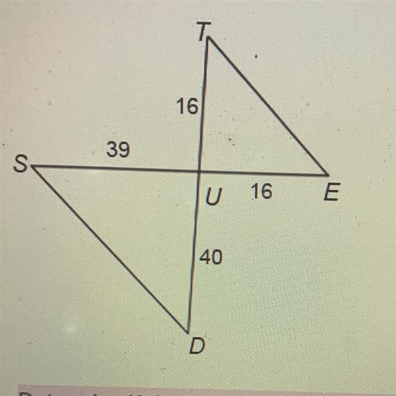 Determine if the two triangles shown are similar. If so, write the similarity statement-example-1