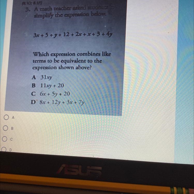 3x + 5+ y + 12 + 2x + x + 3+ 4y-example-1