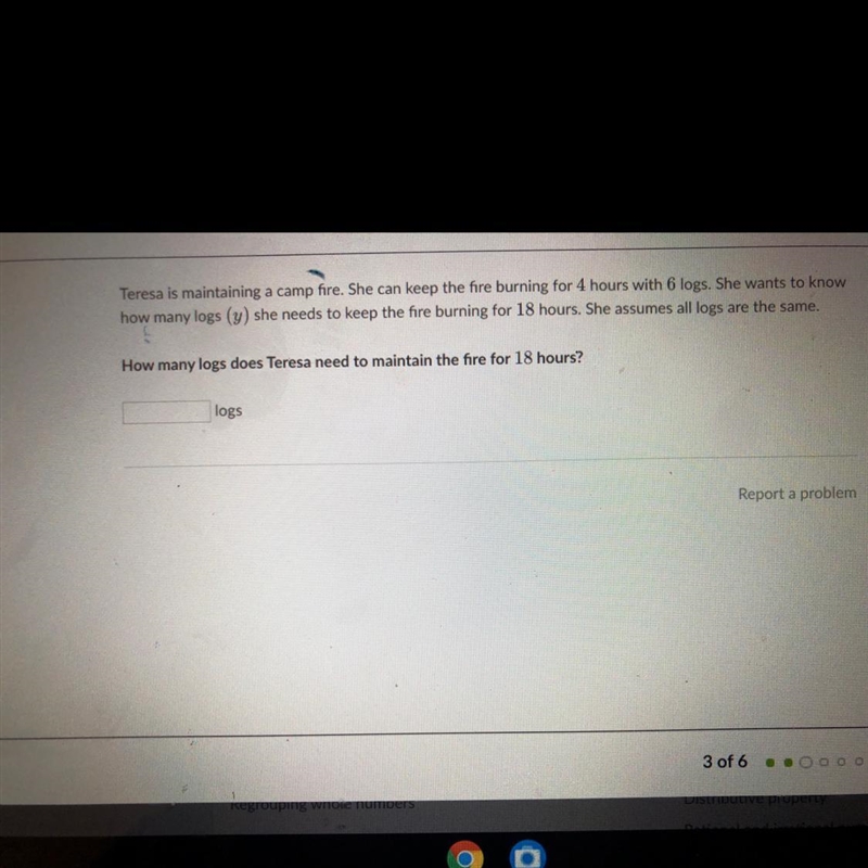 Help me please! And hurry really need the answer on how many logs does Teresa need-example-1