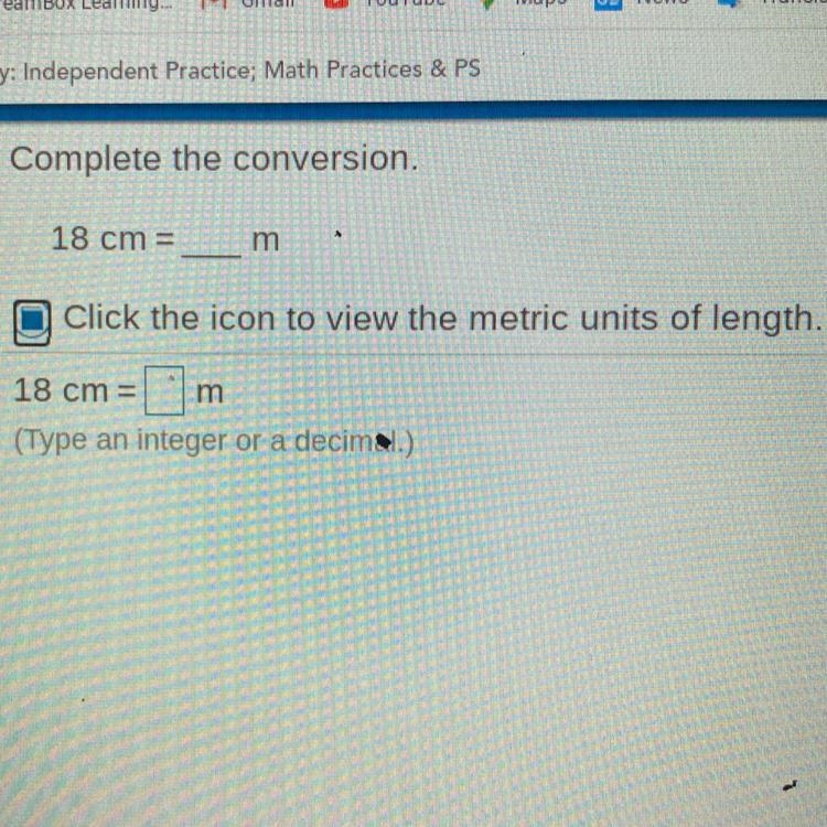 What does equal to? 18 cm = __cm-example-1