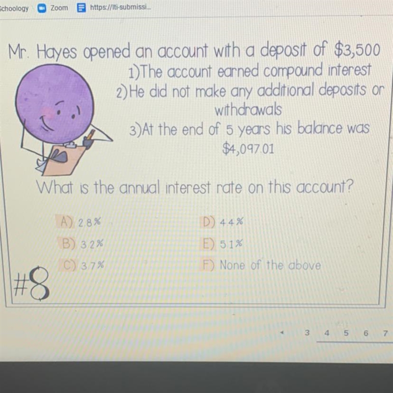 Mr. Hayes opened an account with a deposit of $3,500 1)The account earned compound-example-1