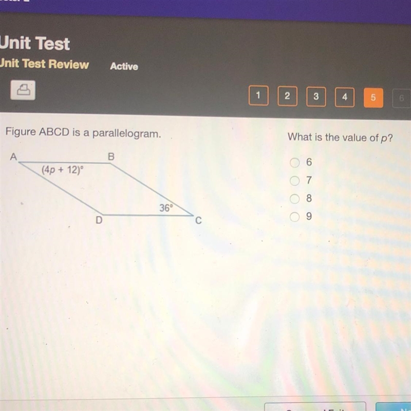 What is the value of p? 6 7 8 9-example-1