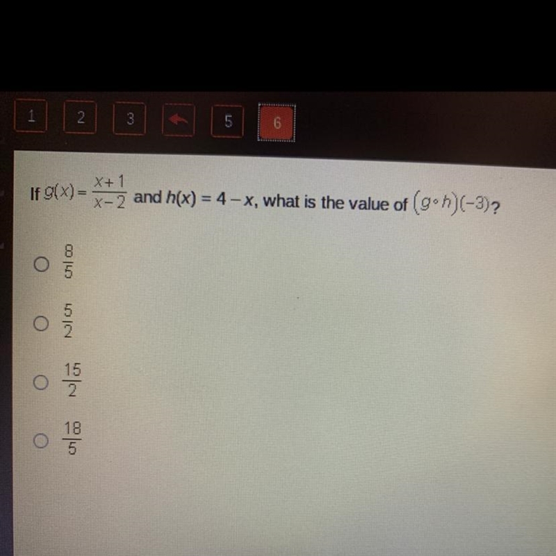 If g(x)= x+1/x-2 and h(x)= 4-x, what is the value of (g•h)(-3)?-example-1