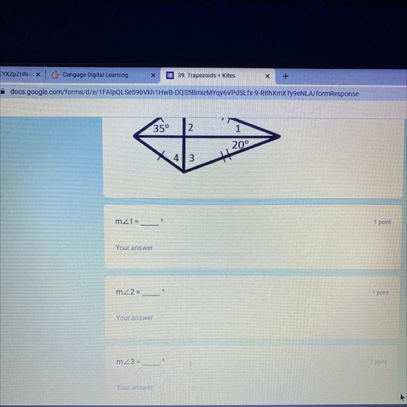 Find the measures of the numbered angles in each kite. I need the answer as fast as-example-1