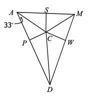 If C is the incenter of ∆AMD, m∠A M C = 3 x + 6 and m∠ DMC= 8 x − 49. find ∠ M A D-example-1