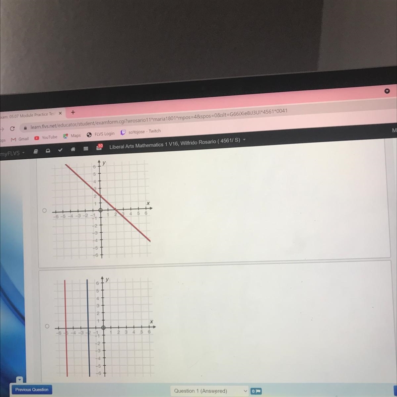 Which graph below shows a system of equations with one solution? 1 and 2-example-1