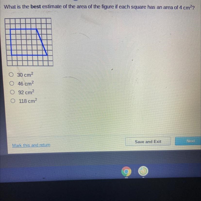 What is the best estimate of the perimeter of the figure on the grid if each square-example-1