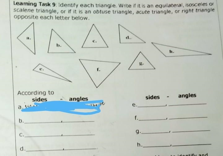 identify each triangle right if it is an equilateral, isosceles or scalene triangle-example-1