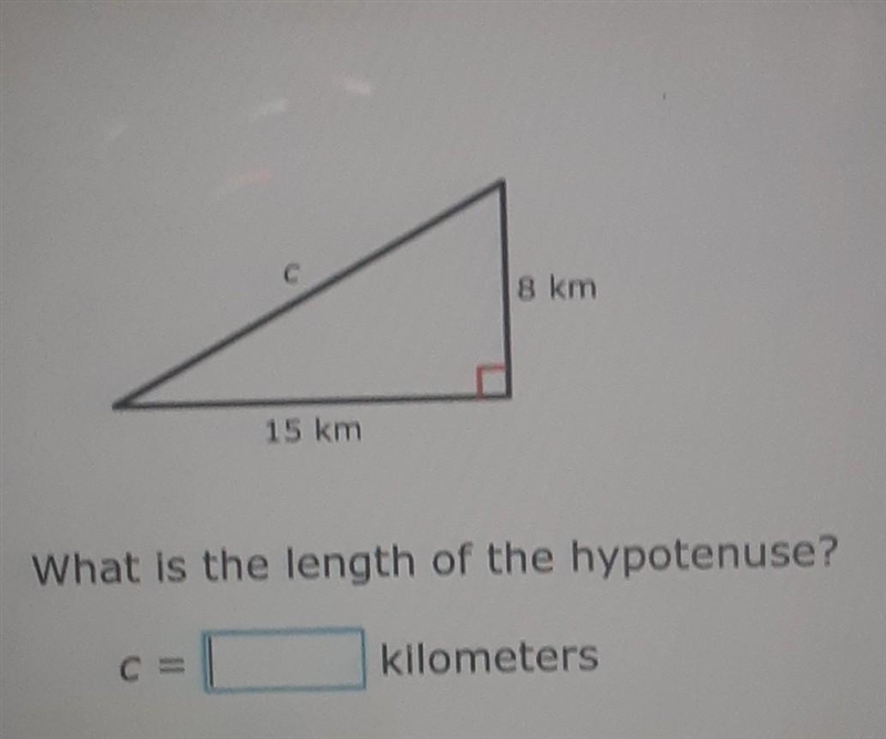 What is the length of the hypotenuse ​-example-1