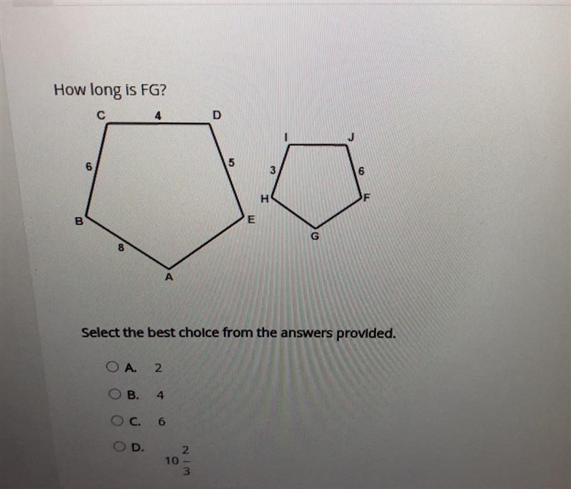 Pls help. How long is FG?​-example-1