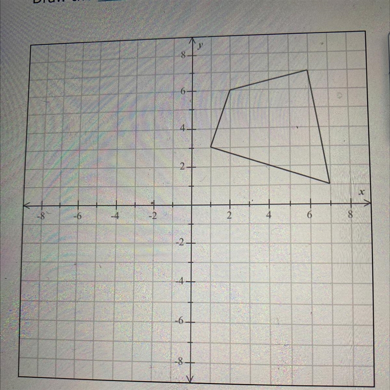 Draw the reflection of the quadrilateral across the x-axis.-example-1