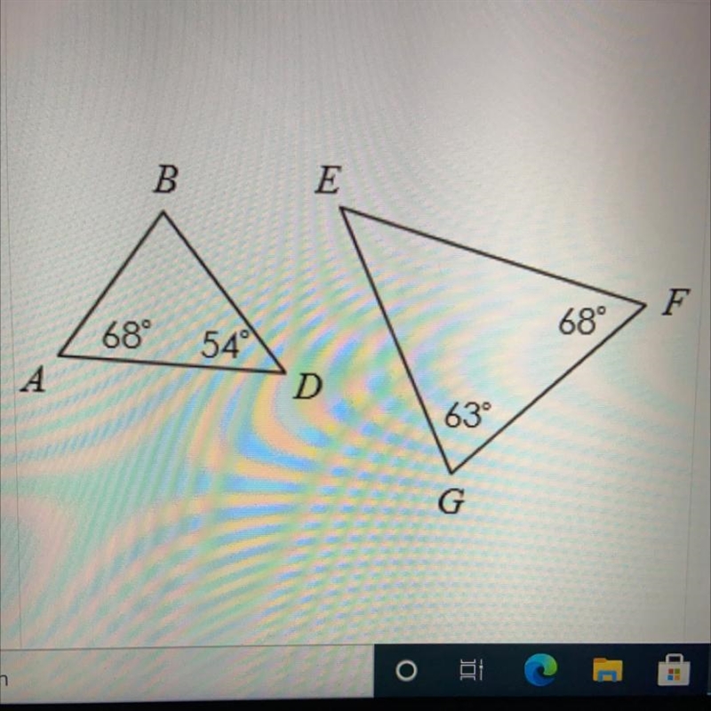 Are the two triangles similar? Explain your answer.-example-1