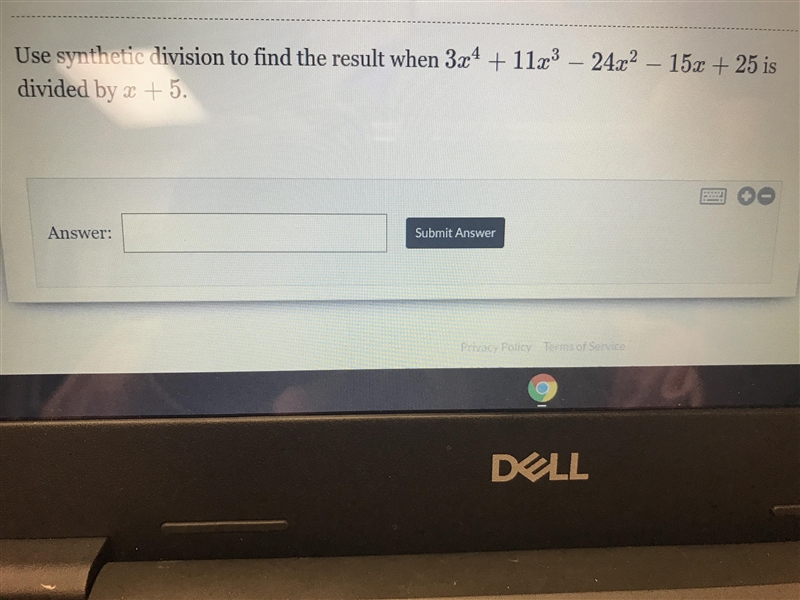 Use synthetic division to find the result ! Help-example-1