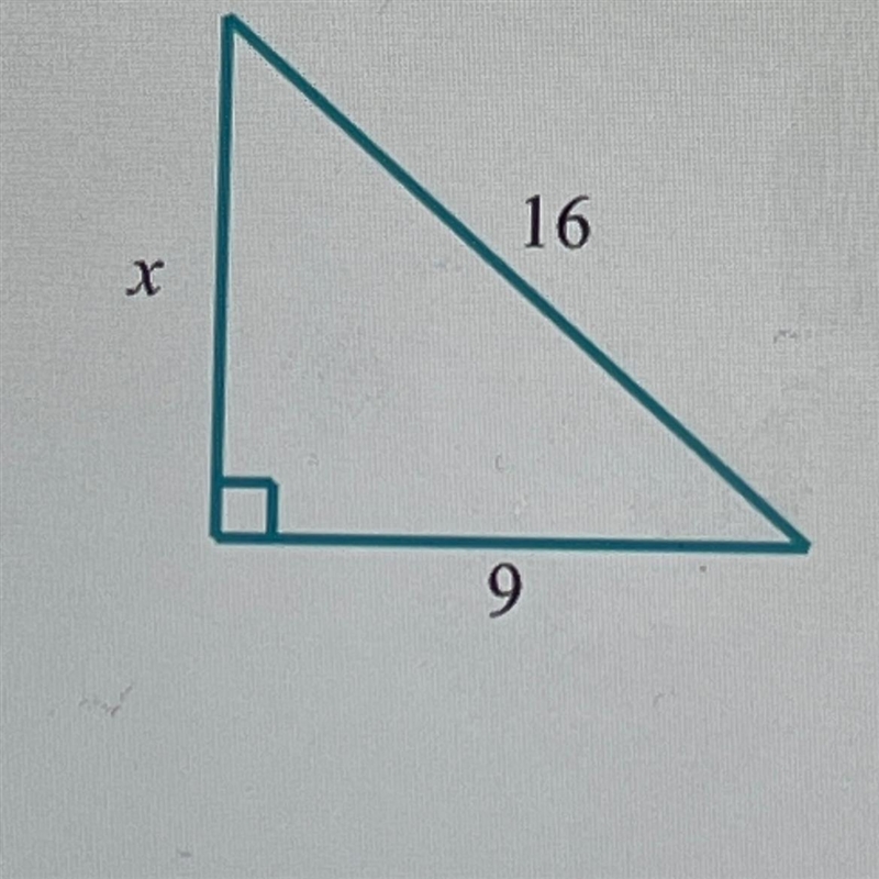 For the following right triangle, find the side length x . Round your answer to the-example-1