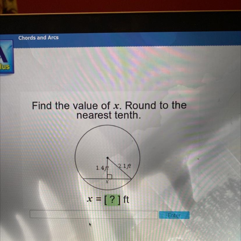 Find the value of x. Round to the nearest tenth.-example-1