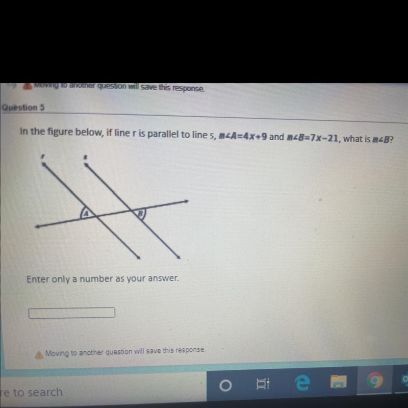 If line r is parallel to —- ?-example-1