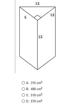 A right prism of height 15 cm has bases that are right triangles with legs 5 cm and-example-1