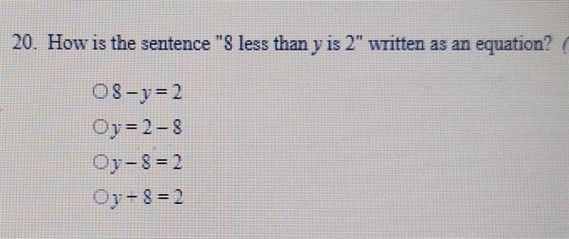 8 less than y is 2 HELPPPP!!!!!!!!!!​!-example-1