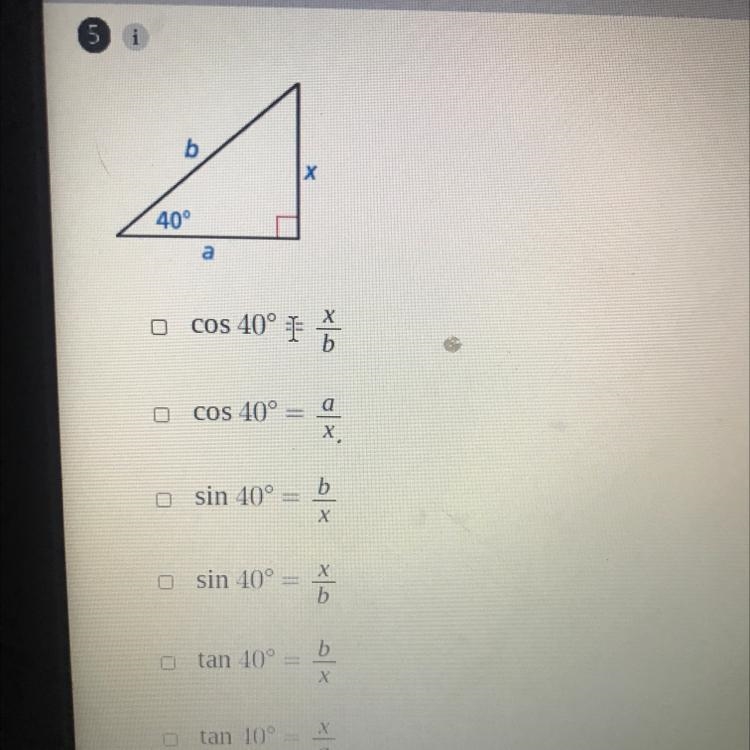 Which of the following trigonometric ratios are correct?-example-1