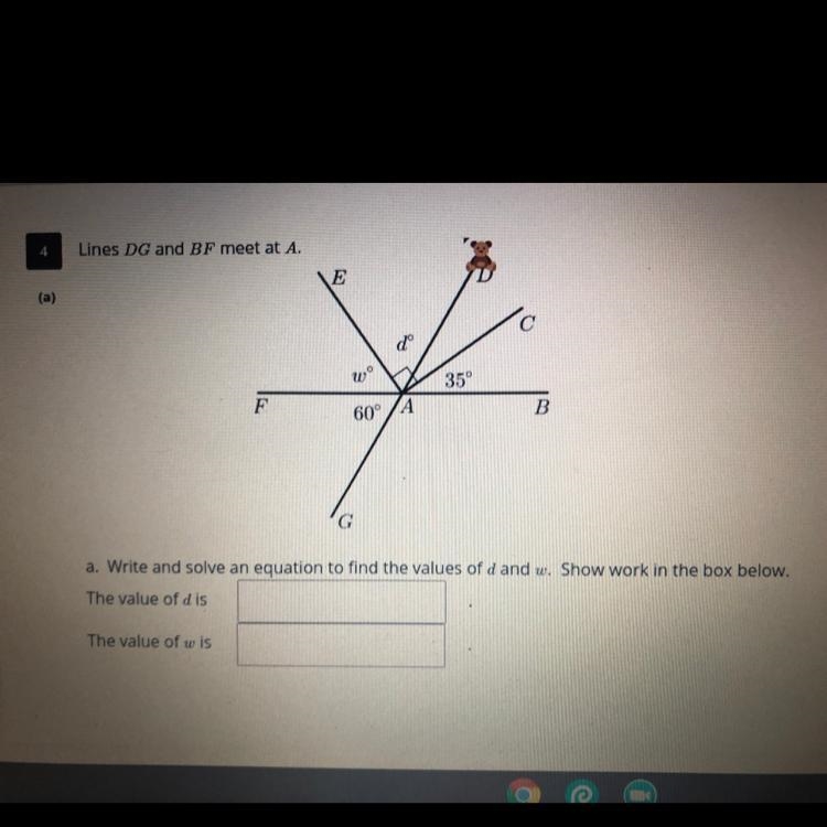 What is the value of d and w?-example-1