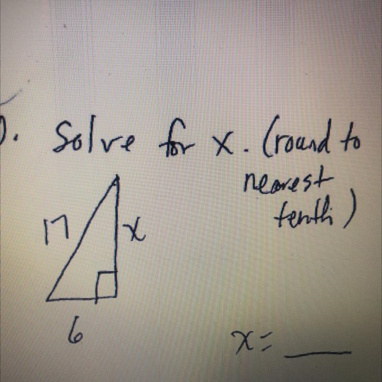 Solve for x round to nearest tenth-example-1