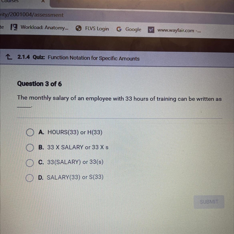 20 POINTS!!!!!The monthly salary of an employee with 33 hours of training can be written-example-1