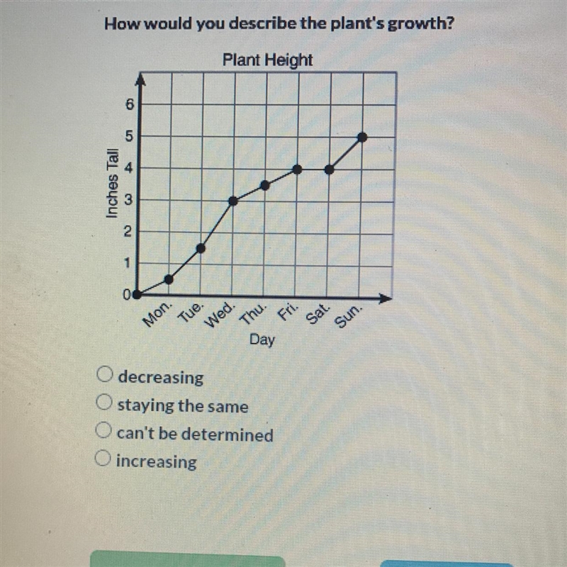 How would you describe the plants growth? Please help!!!!-example-1