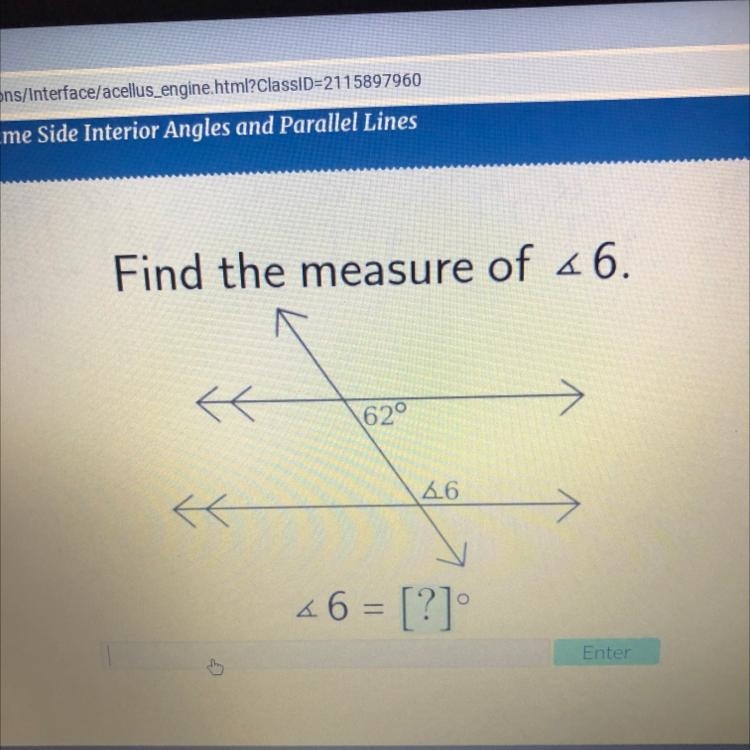 Find the measure of 46. 6 620 6.6 { 66 = [?] 2003 - 2021 Stellus Corporation. All-example-1