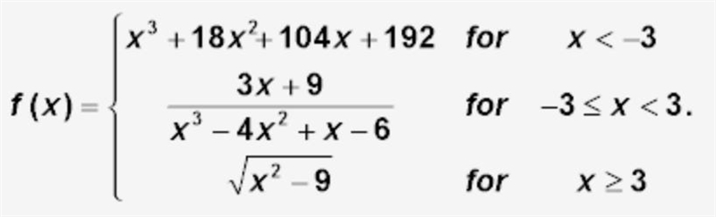 Determine the value of f (–3) for the function 0 Undefined 3 over 8 15-example-1