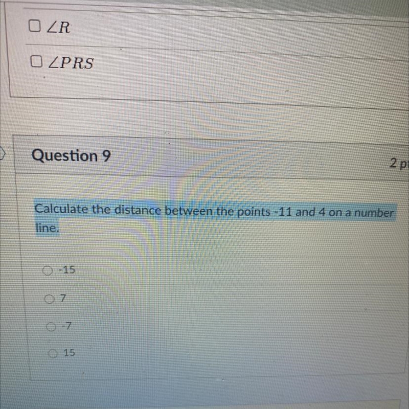 Calculate the distance between the points -11 and 4 on a number line.-example-1